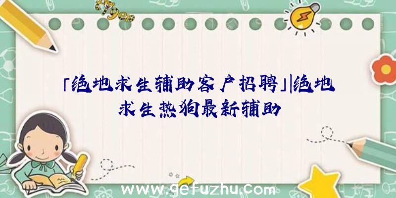 「绝地求生辅助客户招聘」|绝地求生热狗最新辅助